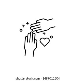 Hand friend heart icon. Element of friendship icon