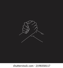 Hand, Friendship,  Promise, Illustration, Geometric Symbol Simple Logo Vector