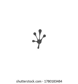 Hand frog print logo icon vector template