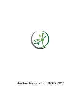 Hand frog print logo icon vector template