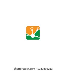 Hand frog print logo icon vector template
