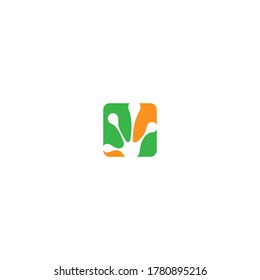 Hand frog print logo icon vector template