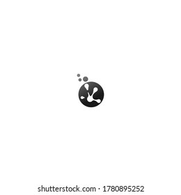Plantilla vectorial de icono de logotipo de impresión de rana manual