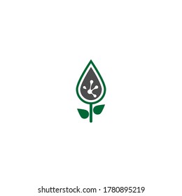 Hand frog print logo, tree icon vector template
