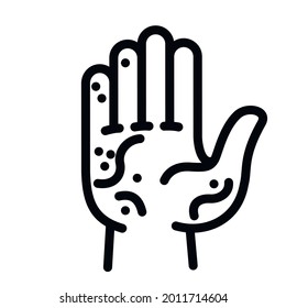 Hand frostbite icon. Outline hand frostbite vector icon for web design isolated on white background