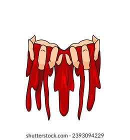 A hand full of blood design logo vector illustration 