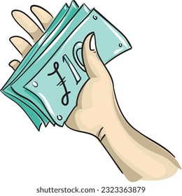 A hand full of cash showing somebody who has lots of money