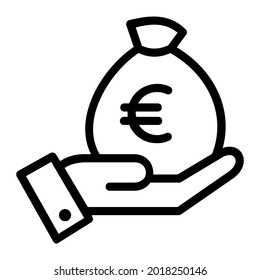 Hand Fund Euro Money Icon