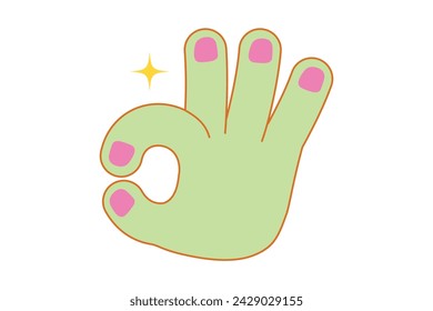 Hand Funny Flat Sticker Design