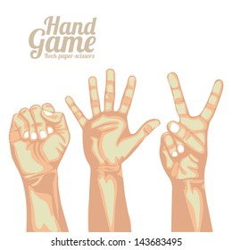 hand game over white  background vector illustration
