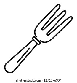 Hand garden rake icon. Outline hand garden rake vector icon for web design isolated on white background