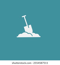 Hand garden shovel icon.  hand garden shovel vector icon for web design isolated on blue background.gardening work tool equipment icon.flat design of construction spade work tool. Digging spade.