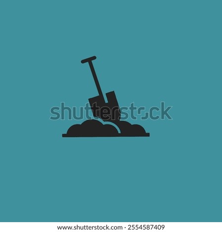 Hand garden shovel icon.  hand garden shovel vector icon for web design isolated on white background.gardening work tool equipment icon.flat design of construction spade work tool. Digging spade.
