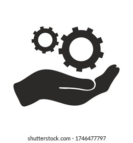 Hand with a gear icon