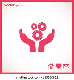 Ilustración del vector de fondo de mano y de marcha sobre beige