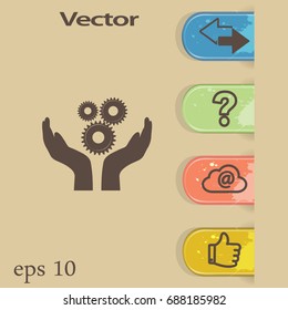 Ilustración del vector de fondo de mano y de marcha sobre beige