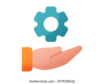 hand gear single isolated icon with smooth style