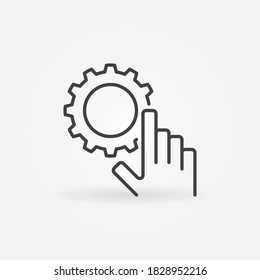 Icono de concepto de línea delgada del vector de engranaje o elemento de diseño