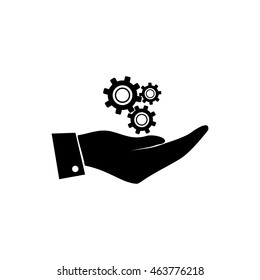 hand with gears icon