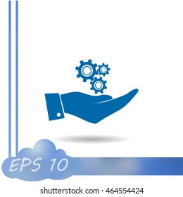 hand with gears icon