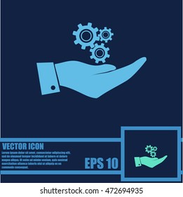 hand with gears icon