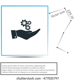 hand with gears icon