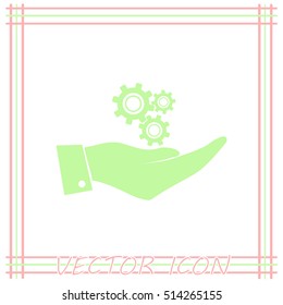 hand with gears icon
