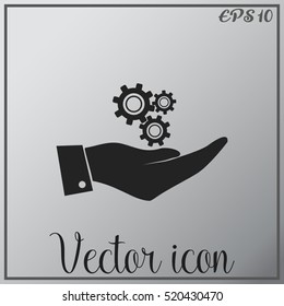hand with gears icon