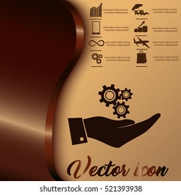 hand with gears icon