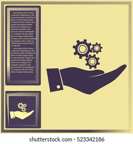 hand with gears icon