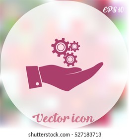 hand with gears icon
