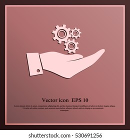 hand with gears icon