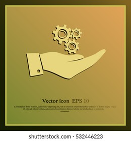 hand with gears icon