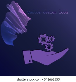 hand with gears icon