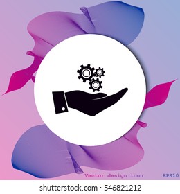 hand with gears icon