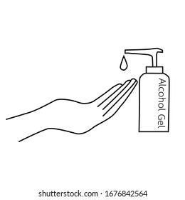 Hand Gel Cleaning vector icon 