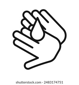 Icono de gel de mano Vector de arte de línea negra