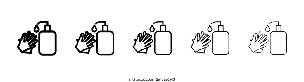 Hand-Gel-Symbol einzeln auf weißem Hintergrund