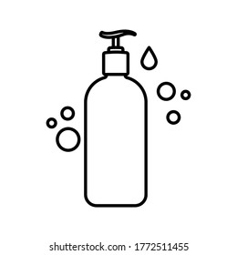 símbolo del icono del gel de mano. ilustración vectorial