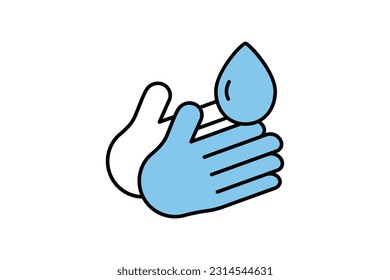 Hand gel icon. wash hands, water drop. icon related to hygiene. Two tone icon style design. Simple vector design editable