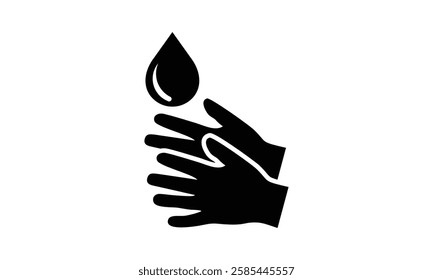 hand gel icon, wash hands, hygiene logo, thin line web symbol on white background