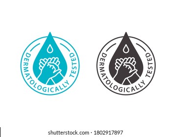 Hand gel sanitizer logo. Antiseptic label. Vector illustration.