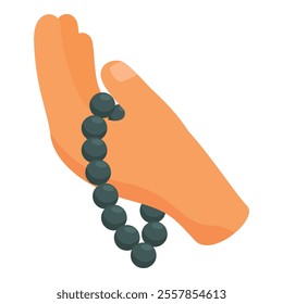 Hand gently counting the beads of a rosary, a symbol of faith and contemplation