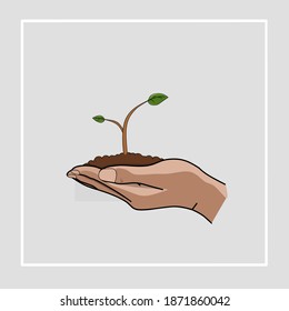 Ilustración de árboles plantados para fondo y papel pintado