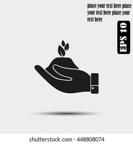 Hand with the germ, of nature conservation, eco