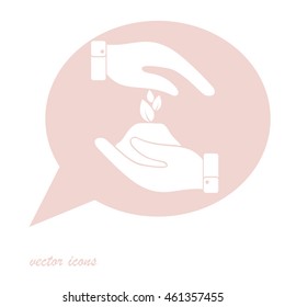 Hand with the germ, of nature conservation, eco