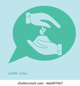 Hand with the germ, of nature conservation, eco