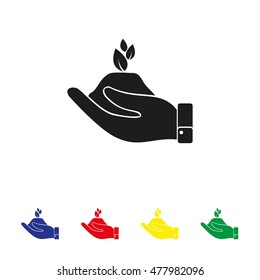 Hand with the germ, of nature conservation, eco