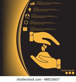 Hand with the germ, of nature conservation, eco