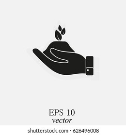 Hand with the germ, of nature conservation, eco